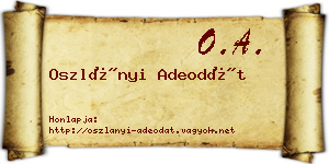 Oszlányi Adeodát névjegykártya